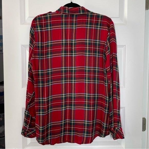 Sanctuary Button Front Tartan Plaid Boyfriend Pocket Shirt NWT - Picture 3 of 10